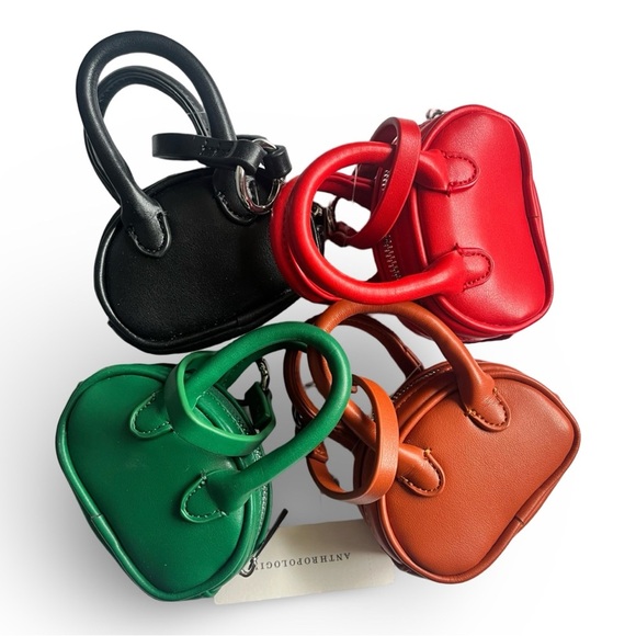 NWT Anthropologie Mini SLG Bag Charm | Keychain | Vegan Leather | British Tan - Picture 4 of 15